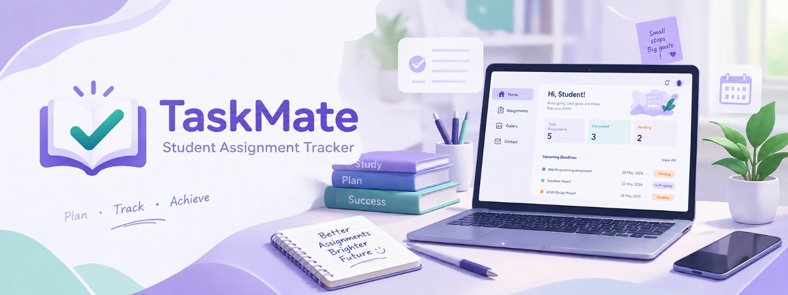 TaskMate Student Assignment Tracker Banner